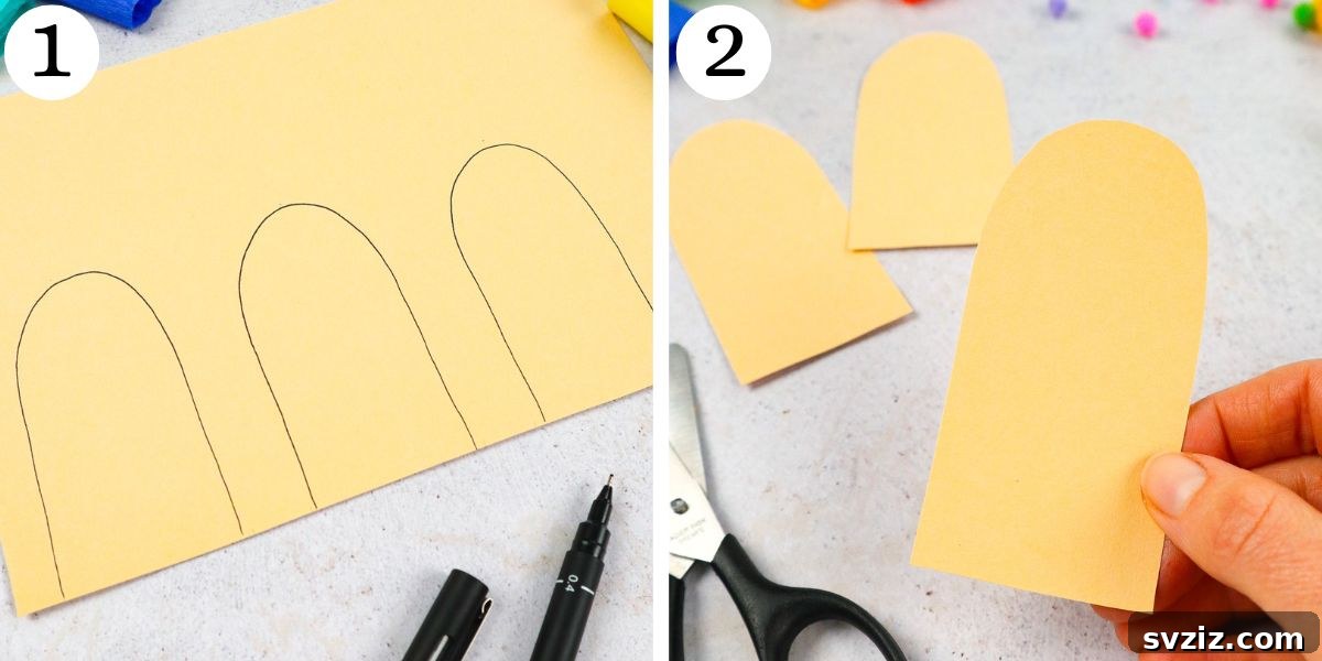 Rainbow Tissue Paper Ice Pops 5 Cutting out popsicle shapes from paper