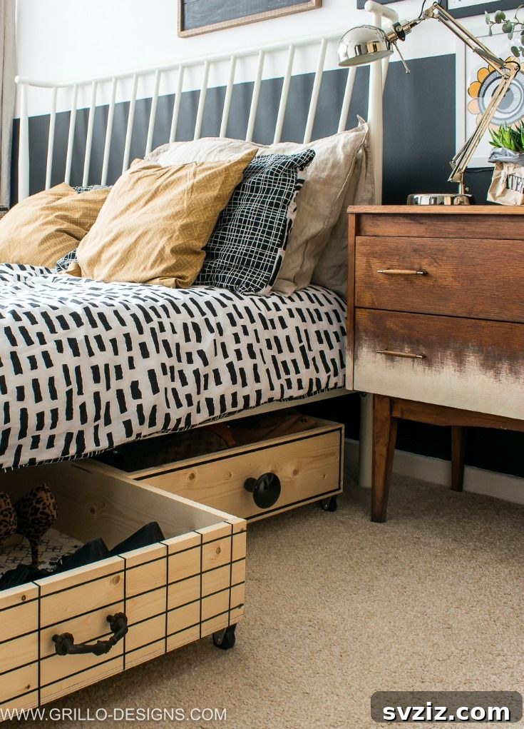 Yatak Odanızı Ferahlatacak ve Düzenleyecek 21 Akıllı İpucu 21 Custom-build rolling under-bed storage boxes for an efficient, space-saving solution.