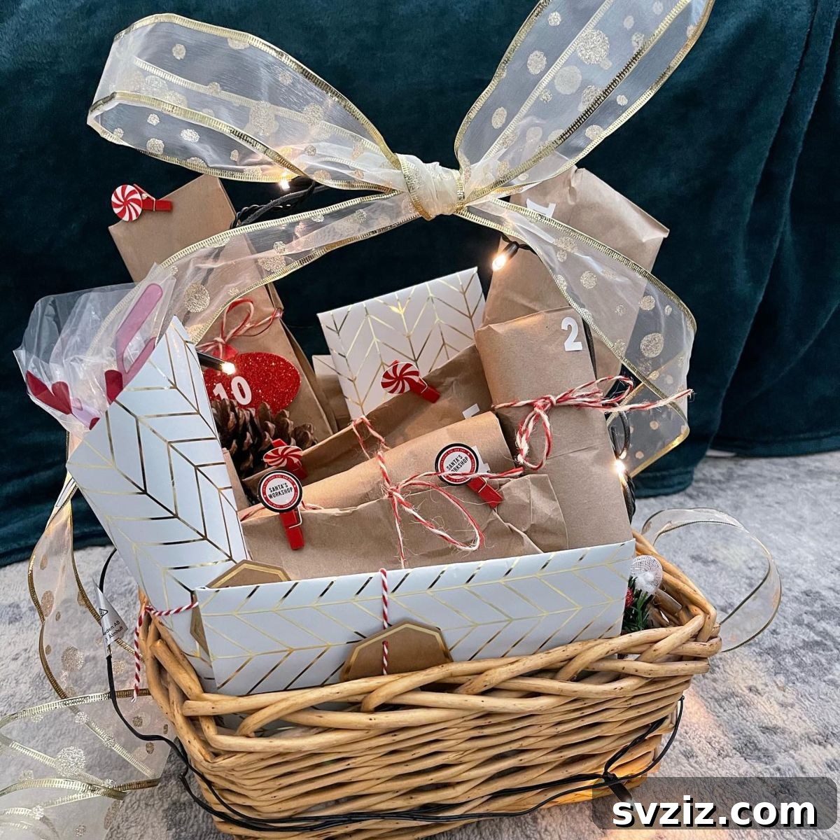 advent calendar Christmas basket