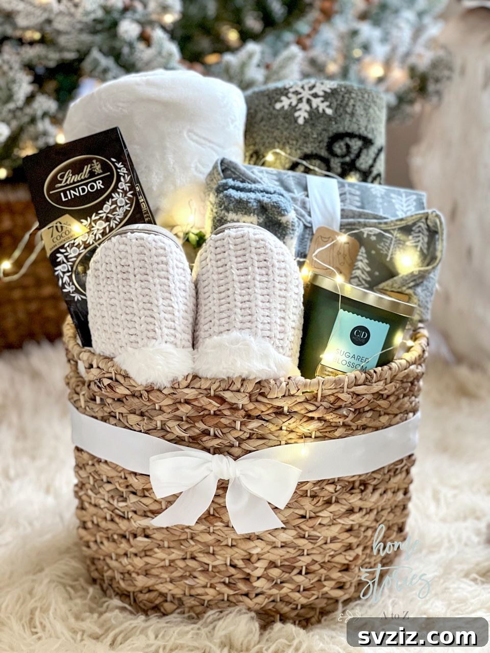 cozy home Christmas basket