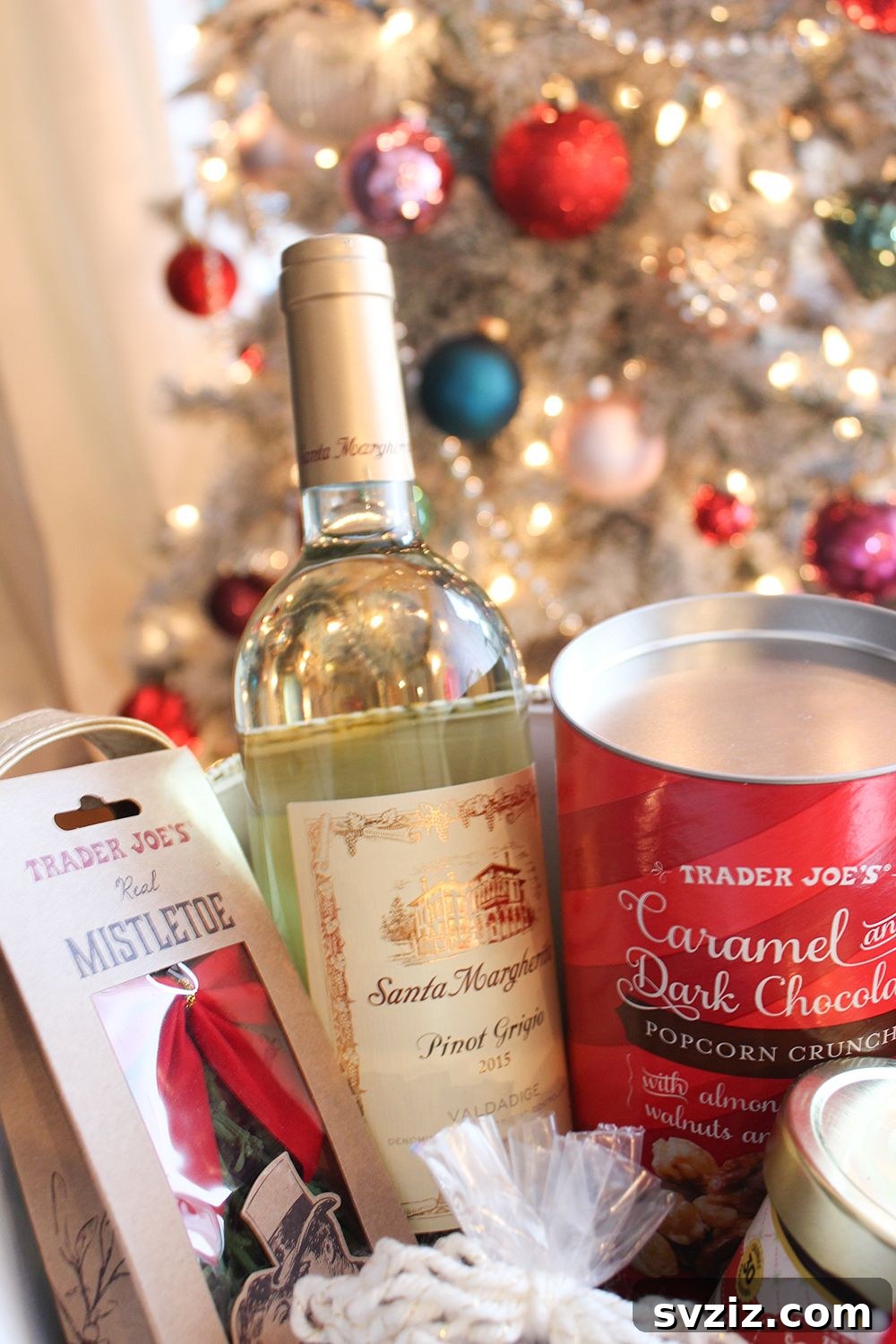 wine and chocolate Christmas basket