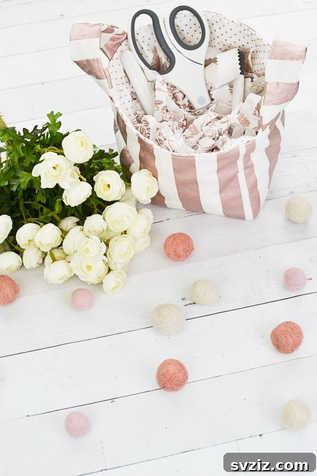 sewing Christmas basket