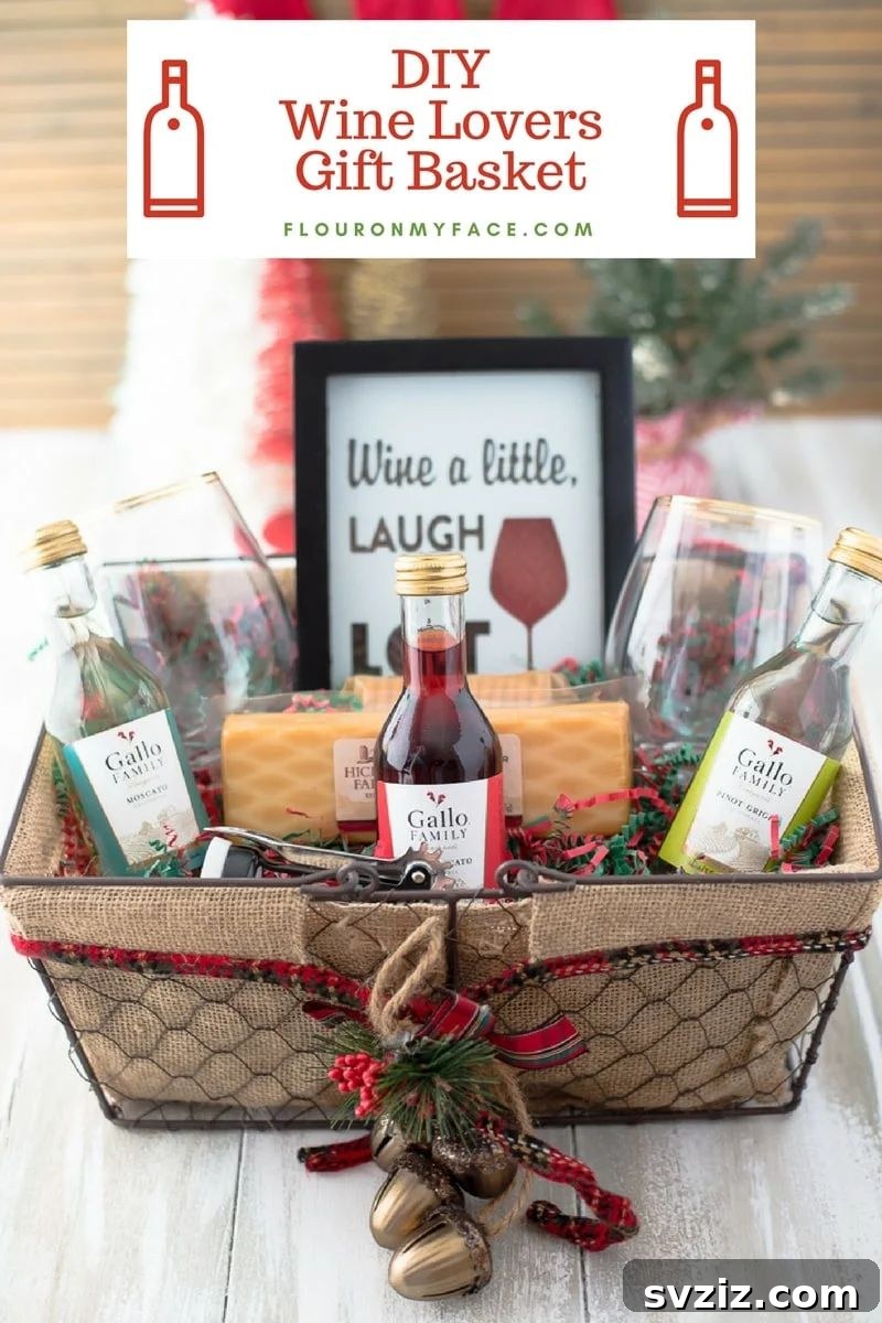 DIY Wine Christmas basket