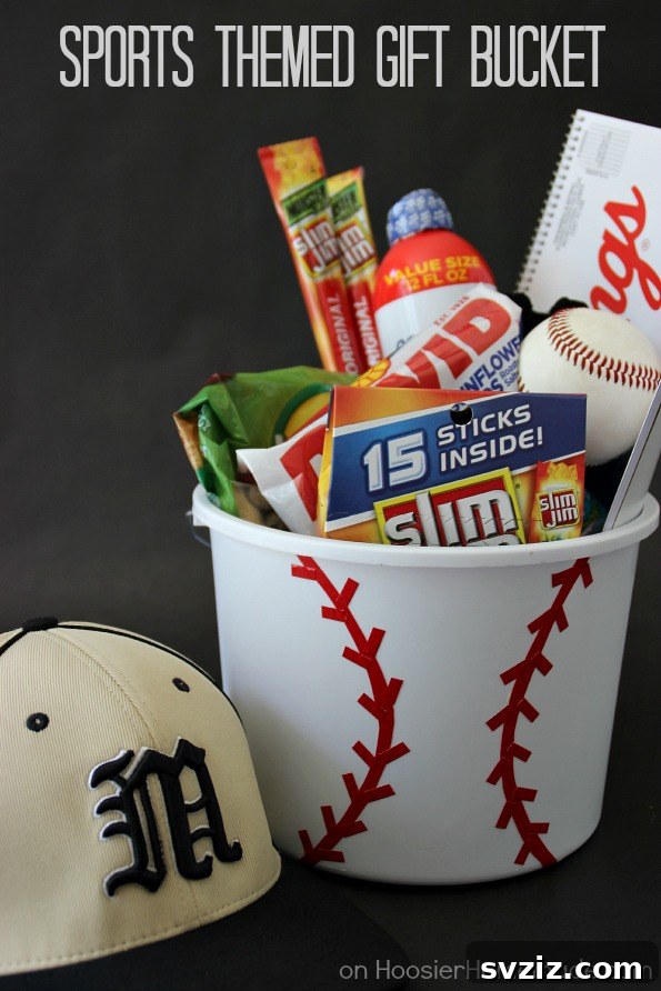 sports theme Christmas basket