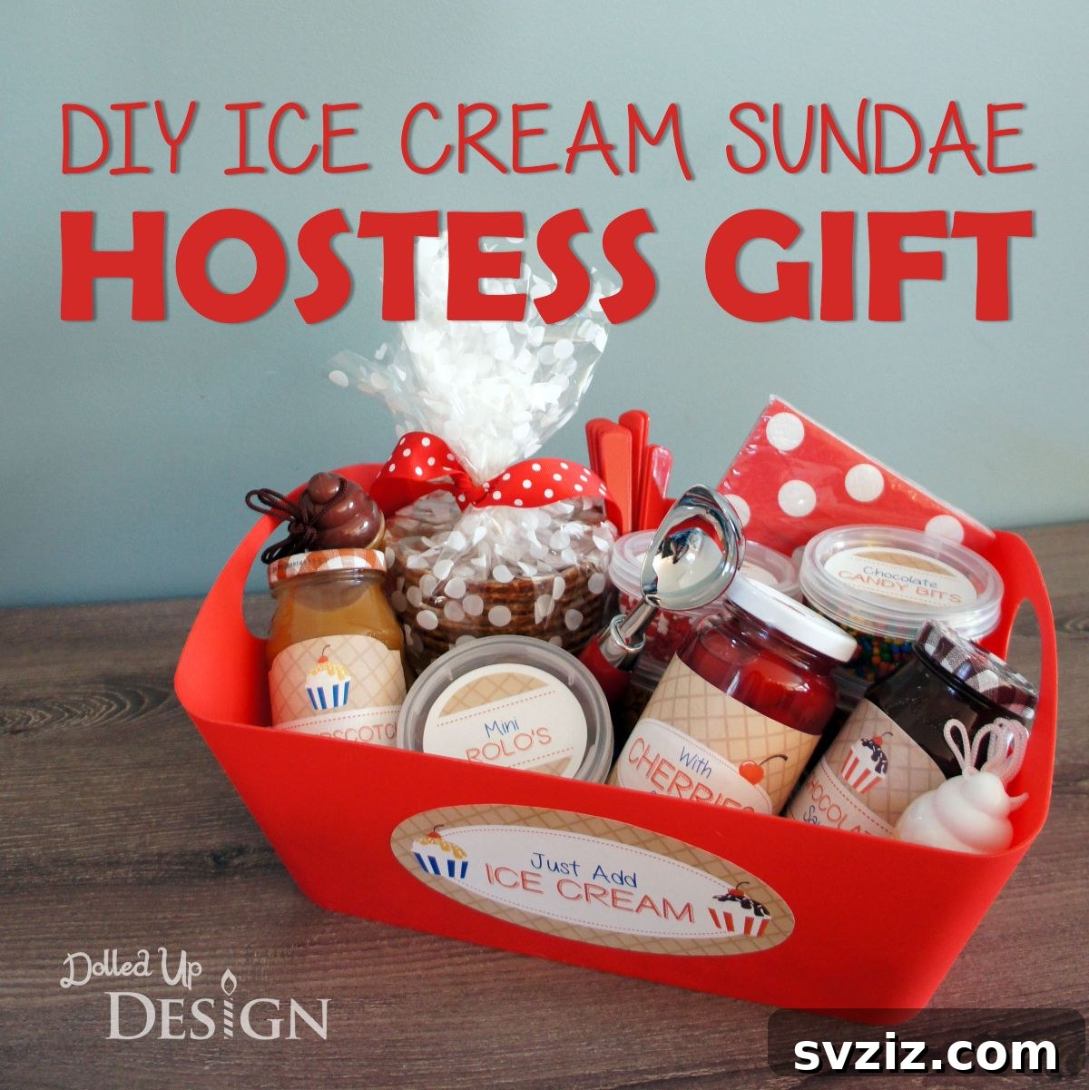 Ice cream sundae Christmas basket