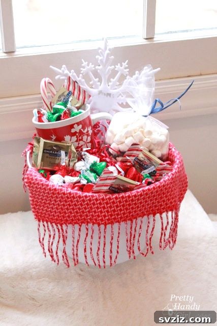 cozy chocolate Christmas basket