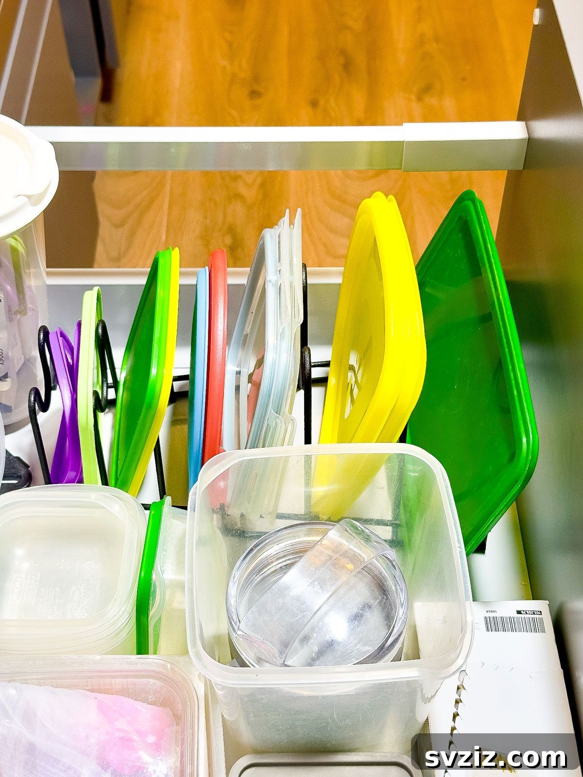 Cleverly Store Container Lids with a Pan Rack
