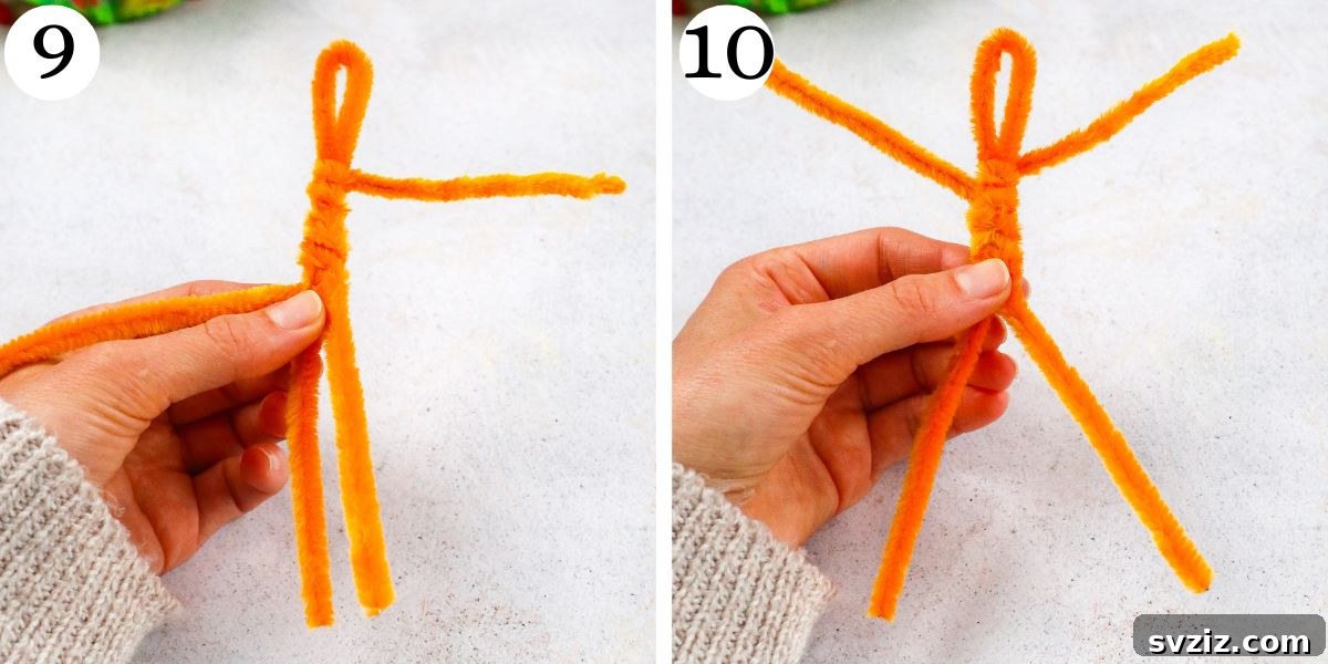 create arms with pipe cleaners