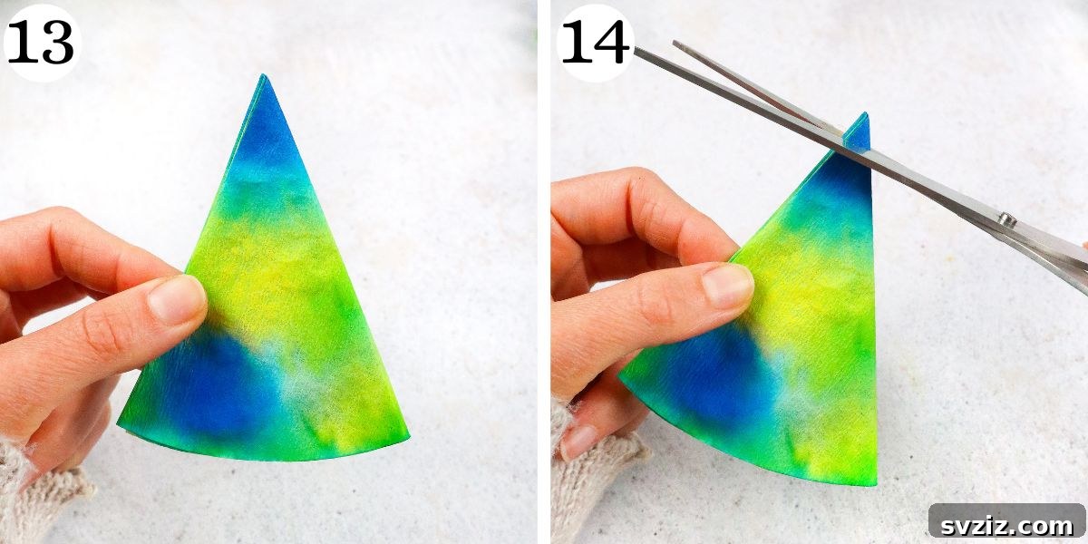 fold to create triangle