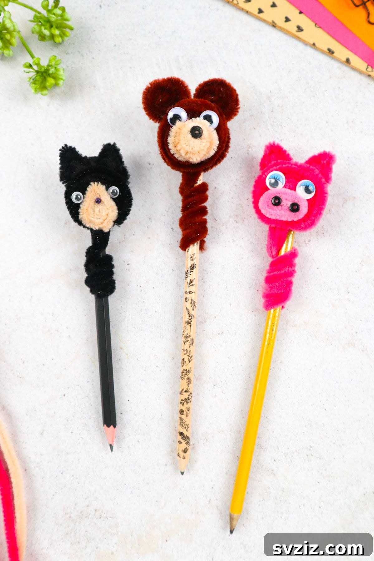 Creative Pipe Cleaner Pencil Topper craft ideas
