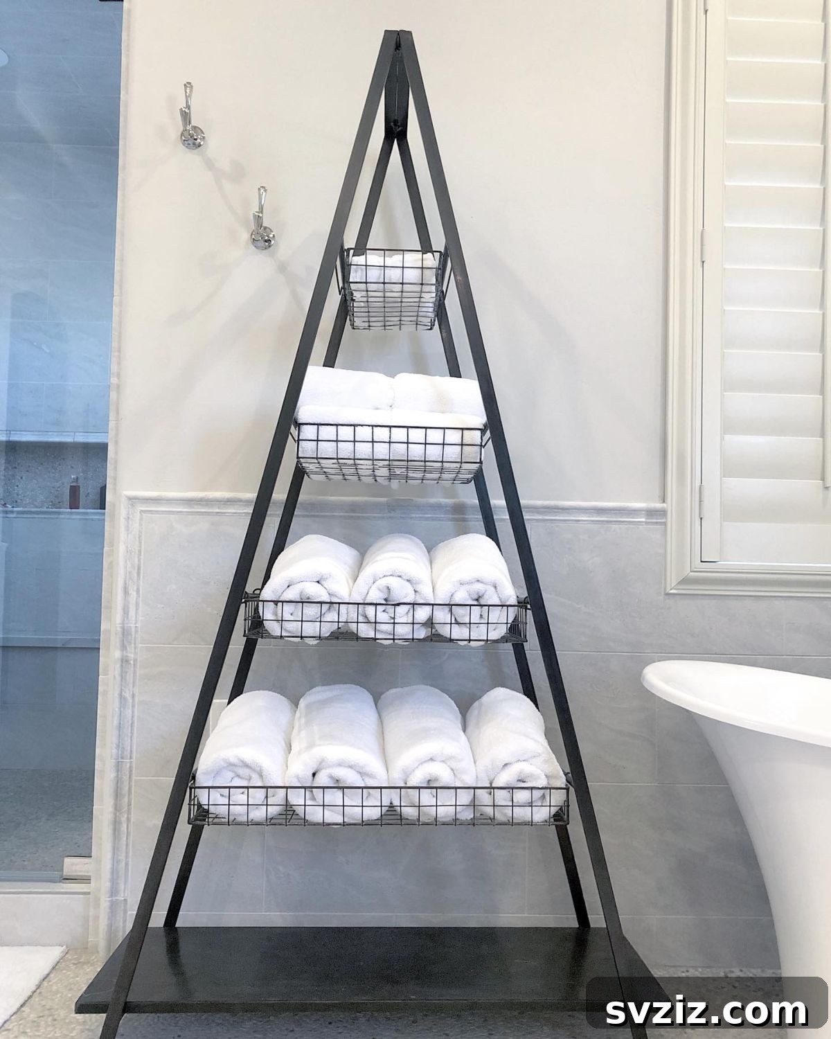 23 Brilliant Towel Storage Ideas to Transform Your Bathroom 24 Unique Triangular Shelf for Towel Display