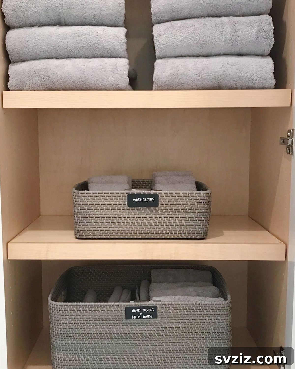 23 Brilliant Towel Storage Ideas to Transform Your Bathroom 5 Organized Labeled Towel Station