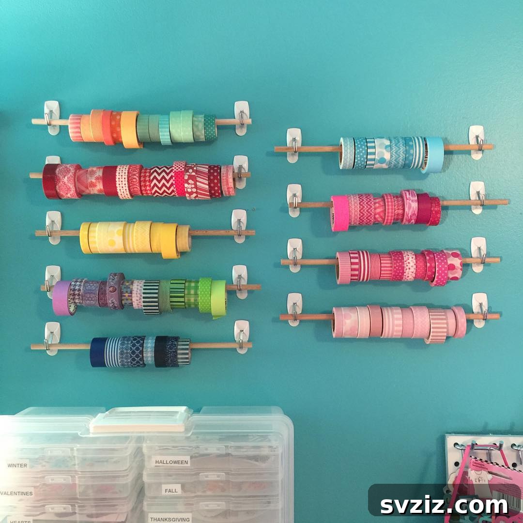 Command Strips and Rods for Tape Storage