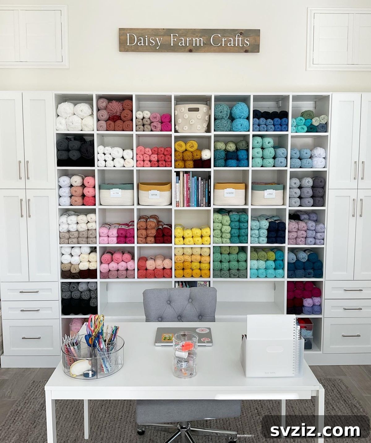 21 Brilliant Craft Room Layouts to Spark Your Imagination 19 Professional Large Crochet Storage Unit