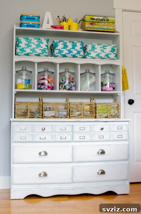 old dresser craft storage