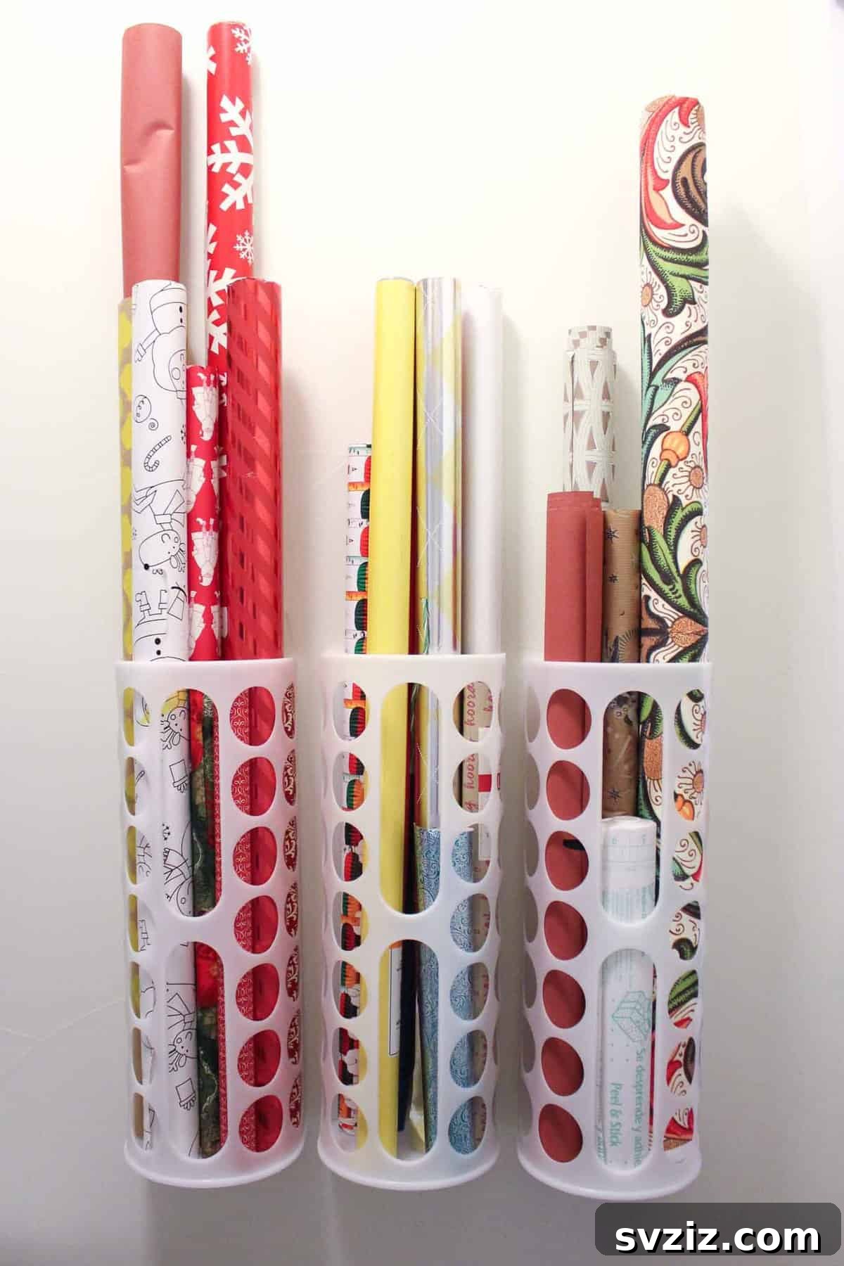 DIY Vertical Wrapping Paper Storage