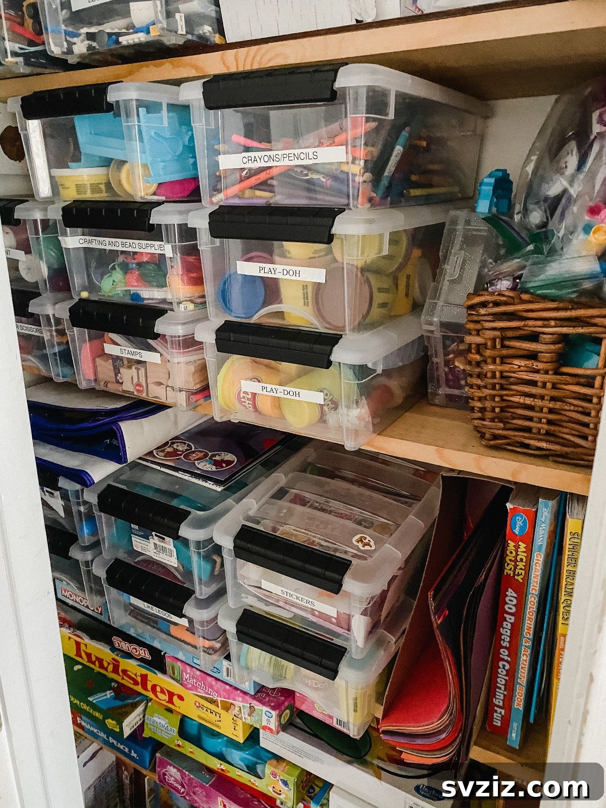 Smart Hacks for Your Craft Closet 10 Labeled Acrylic Bins