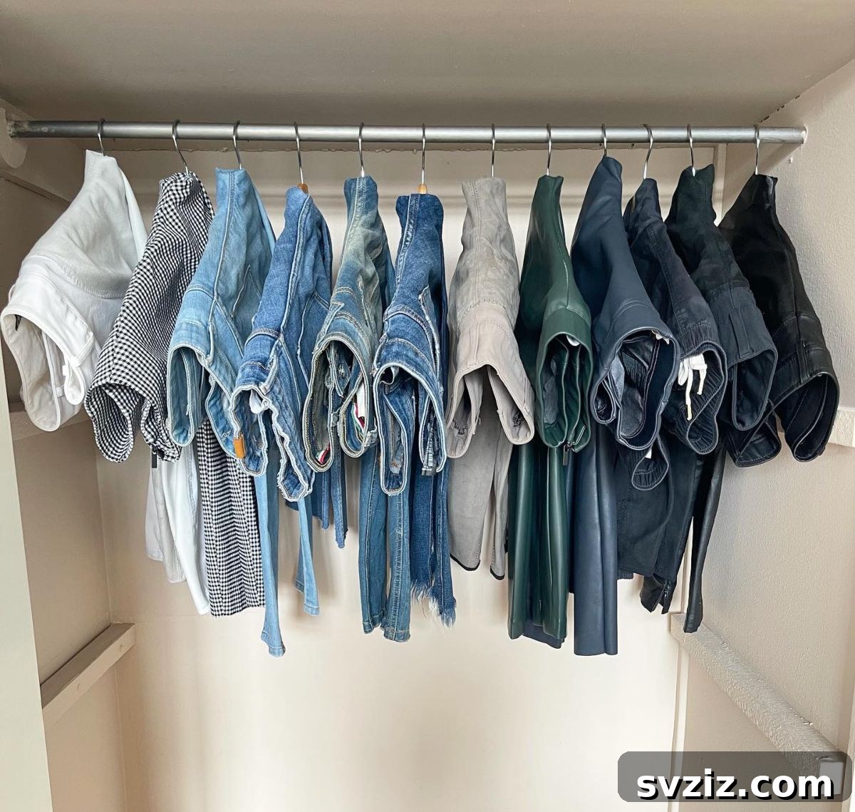Clever Jean Storage Solutions 19 folded over hangers