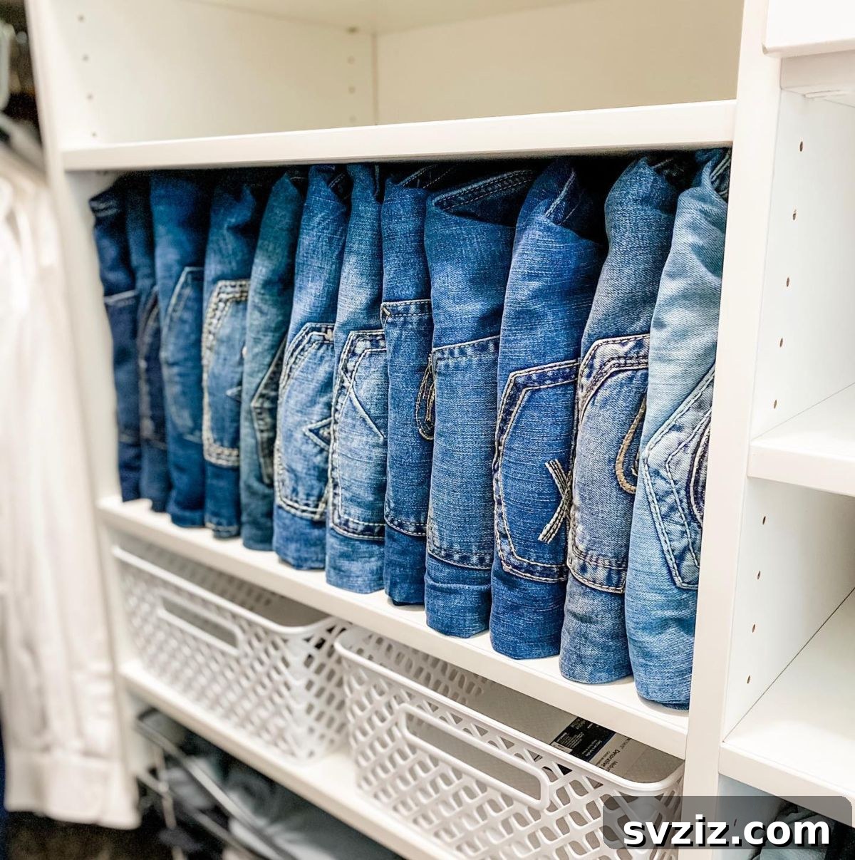 Clever Jean Storage Solutions 9 stacked horizontally