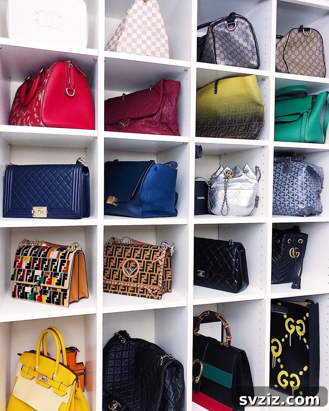Custom purse cubbies for organized handbag display