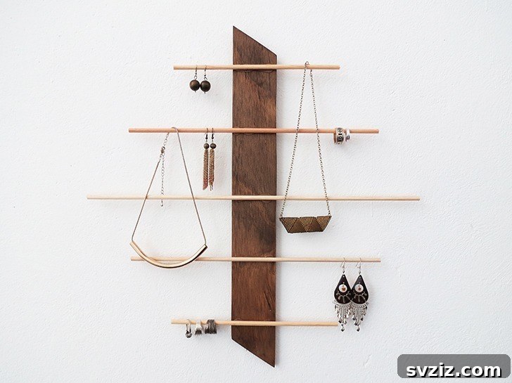 17 Clever DIY Wall Organizers to Conquer Clutter 19 Stylish minimalistic DIY wall jewelry organizer for display and easy access