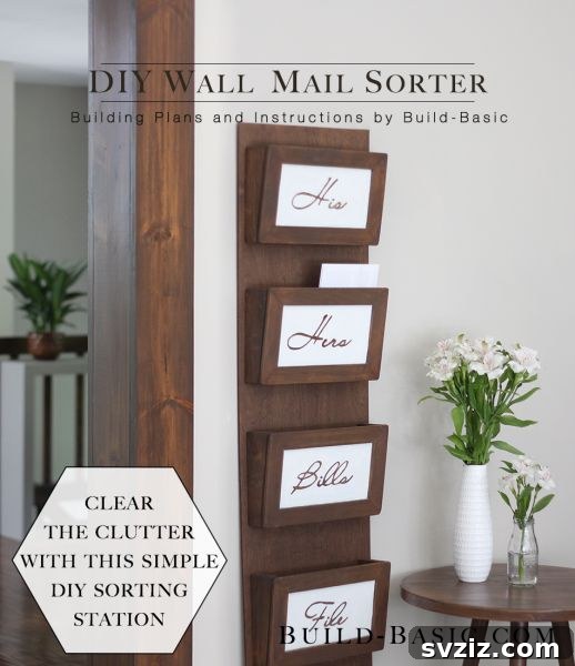 17 Clever DIY Wall Organizers to Conquer Clutter 6 DIY wall-mounted mail sorter for an organized entryway