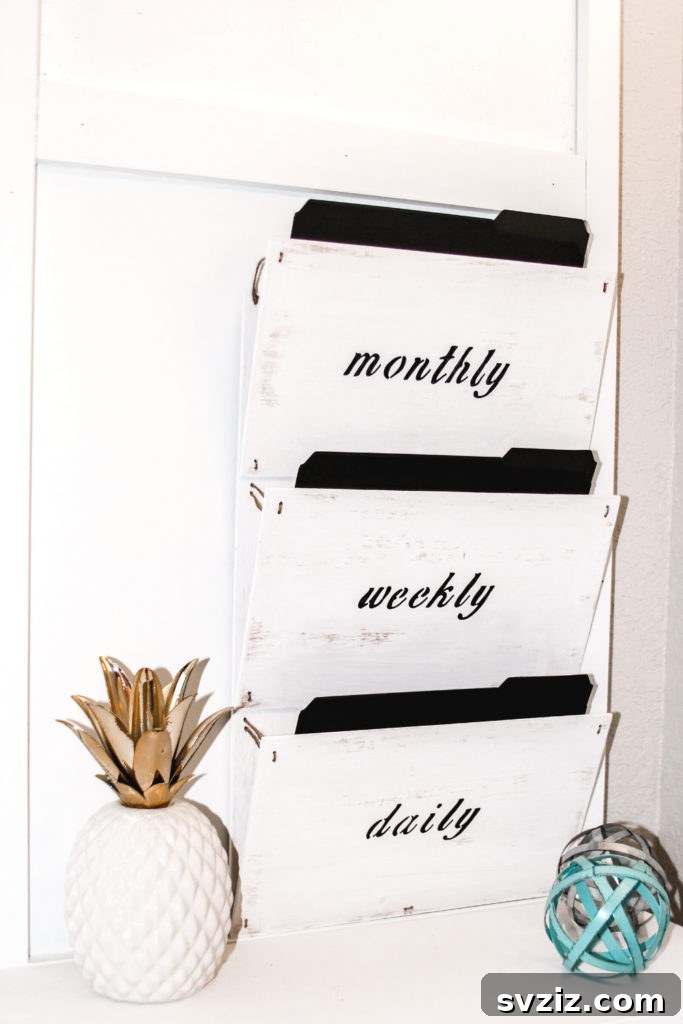 17 Clever DIY Wall Organizers to Conquer Clutter 10 Efficient DIY wall-mounted file organizer for home office documents