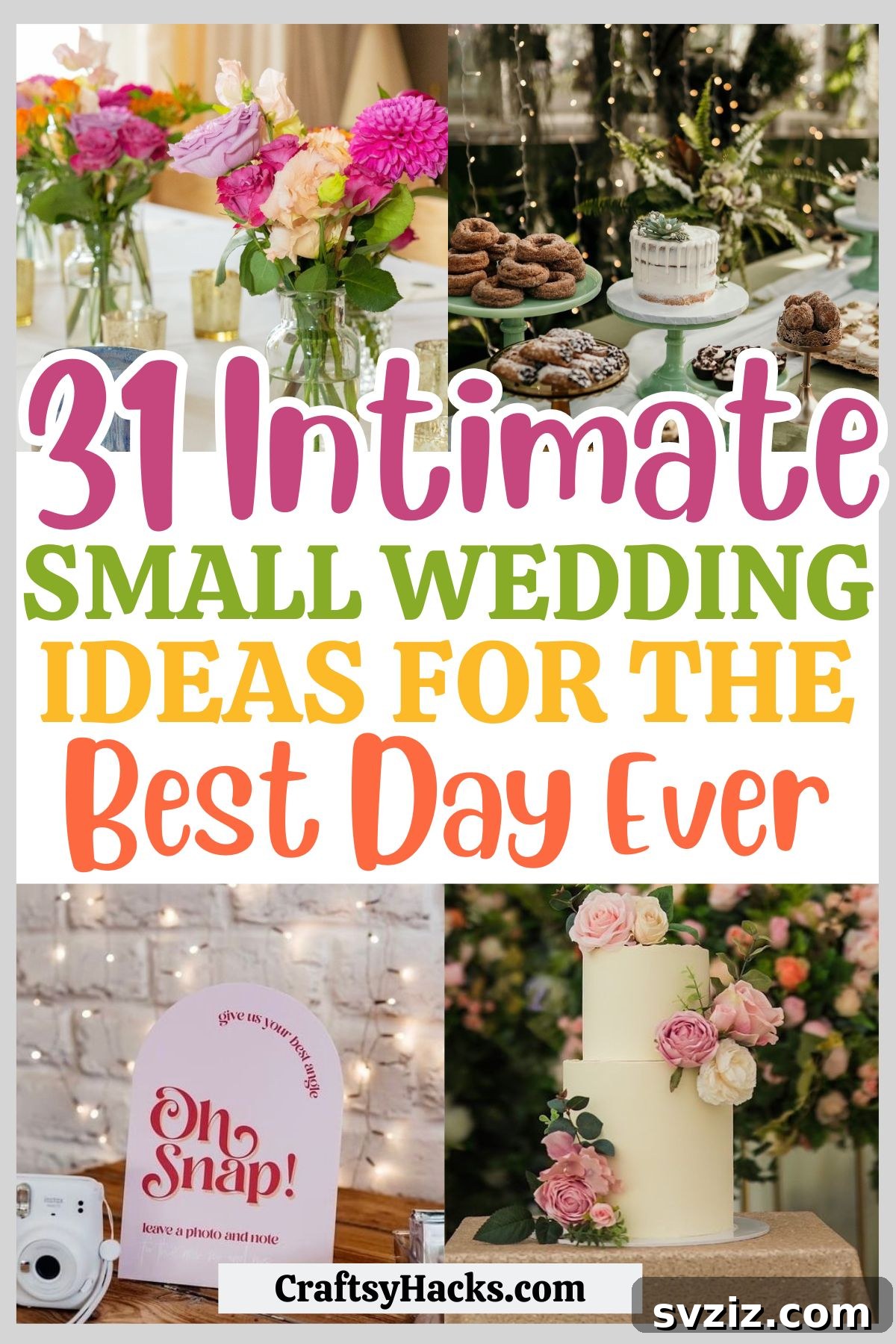 Small Weddings, Big Charm: 31 Intimate Ideas 2 Small Wedding Ideas: An intimate couple's celebration with unique decor elements