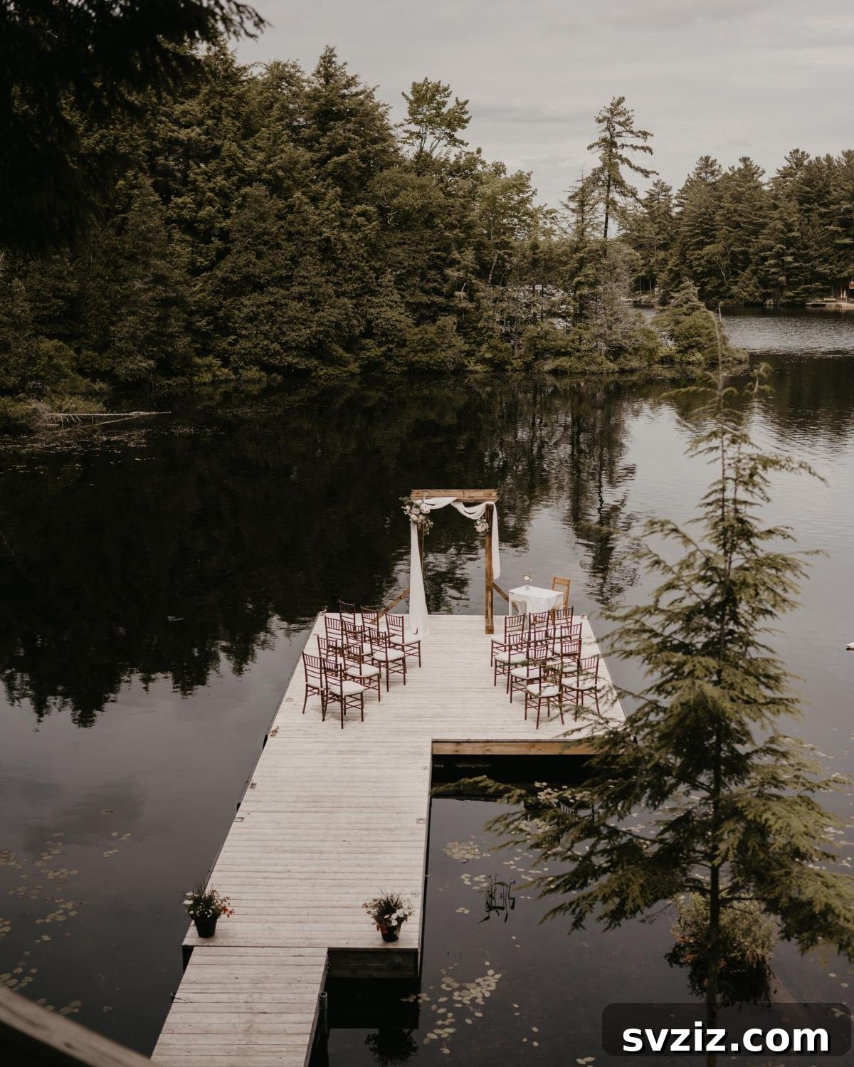 Small Weddings, Big Charm: 31 Intimate Ideas 16 Waterfront Wedding Ceremony with minimal decor and stunning natural views