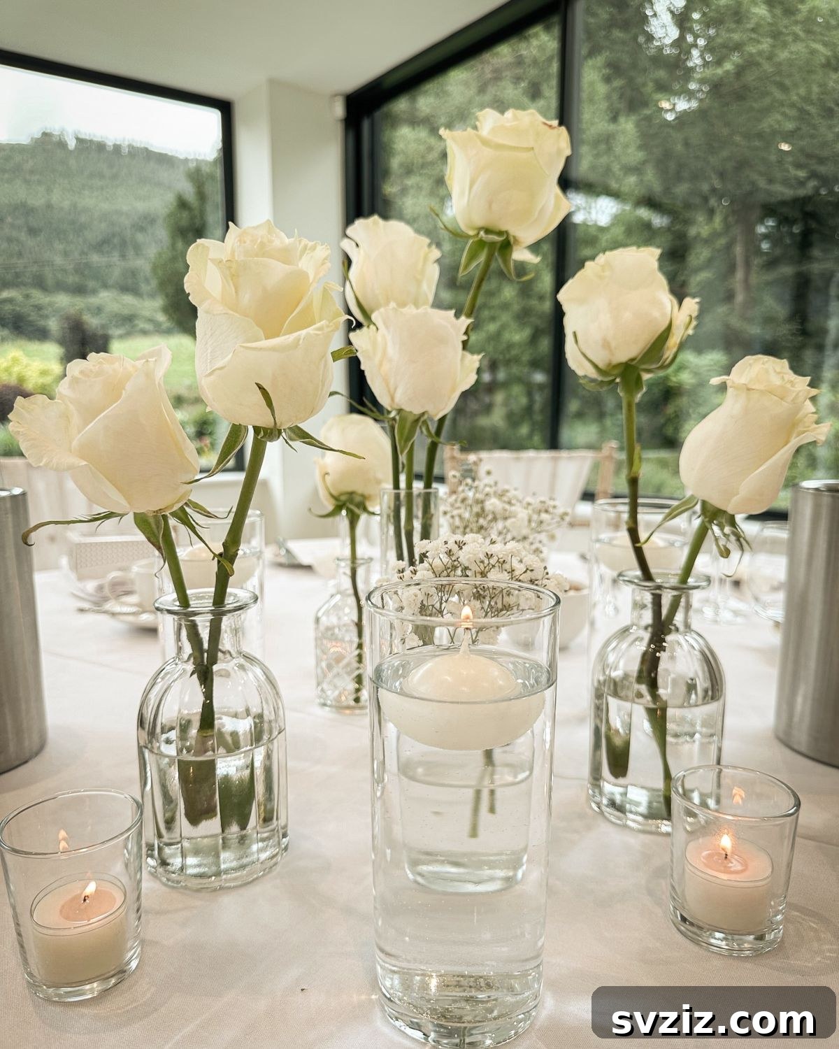 Small Weddings, Big Charm: 31 Intimate Ideas 27 Roses and Floating Candles as a centerpiece for a romantic wedding