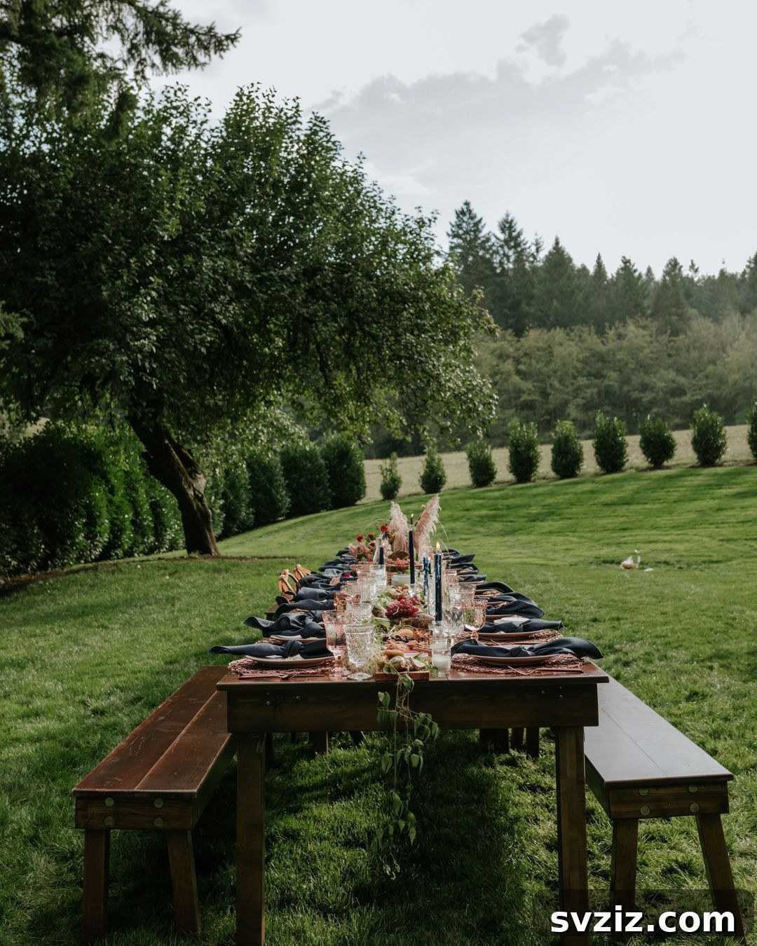 Small Weddings, Big Charm: 31 Intimate Ideas 9 Rustic Outdoor Wedding Table decorated with pampas grass and natural elements