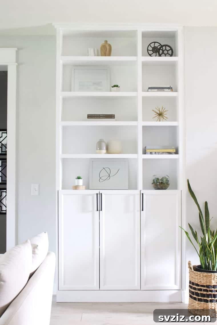 DIY Built-Ins using IKEA Billy Bookcase hack