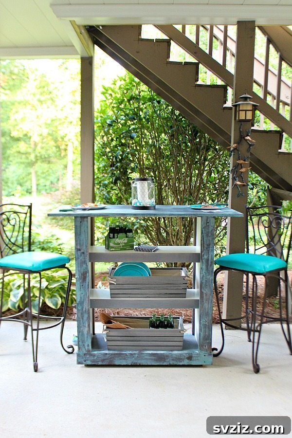 IKEA Billy Bookcase transformed into a stylish bar table