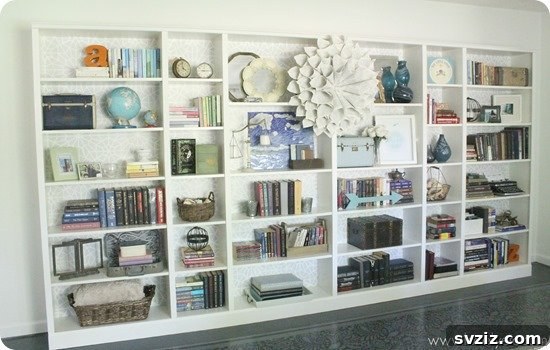 DIY Moroccan Stenciled Bookcases using IKEA Billy Bookcase