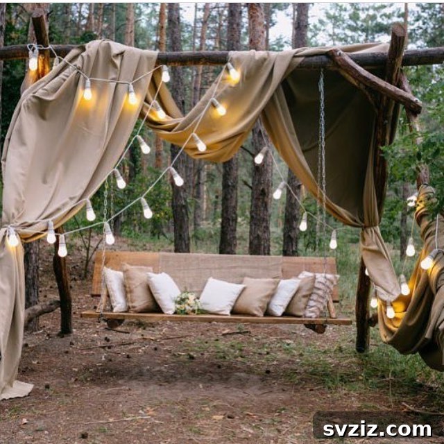 31 Adorable Rustic Wedding Ideas 17 Romantic Cozy Country Swing with Throw Pillows