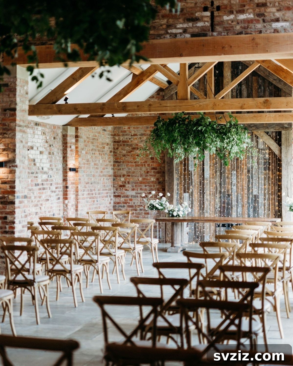 31 Adorable Rustic Wedding Ideas 25 Understated Barn Wedding Ceremony with Greenery