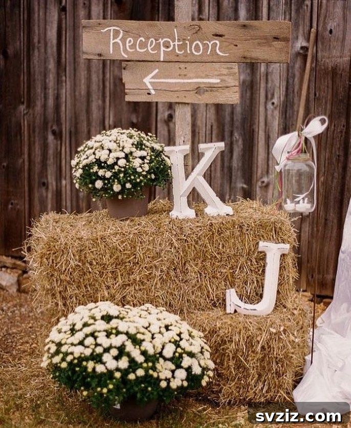 31 Adorable Rustic Wedding Ideas 10 Charming Hay Bale Wedding Decor with Initials