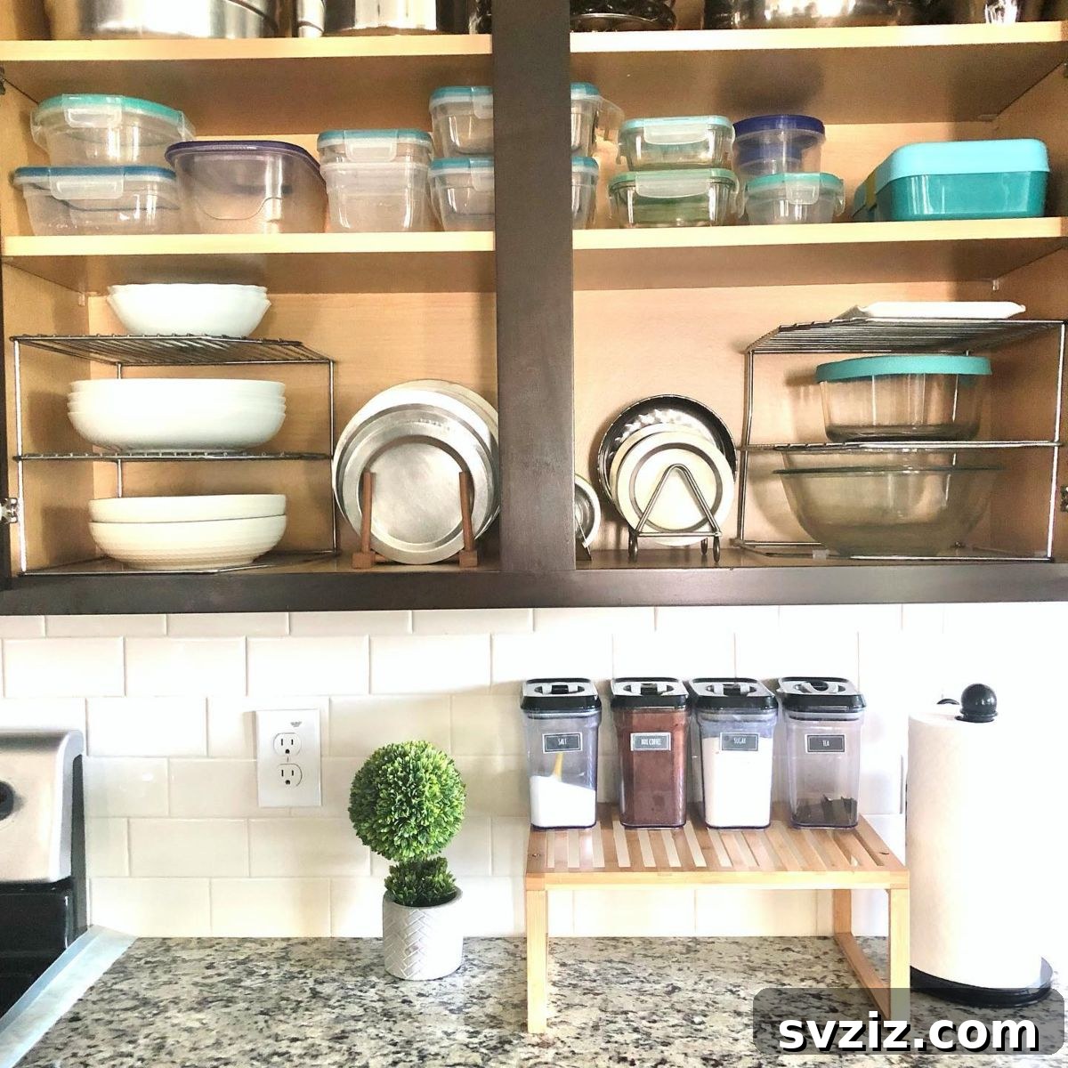tiered shelves