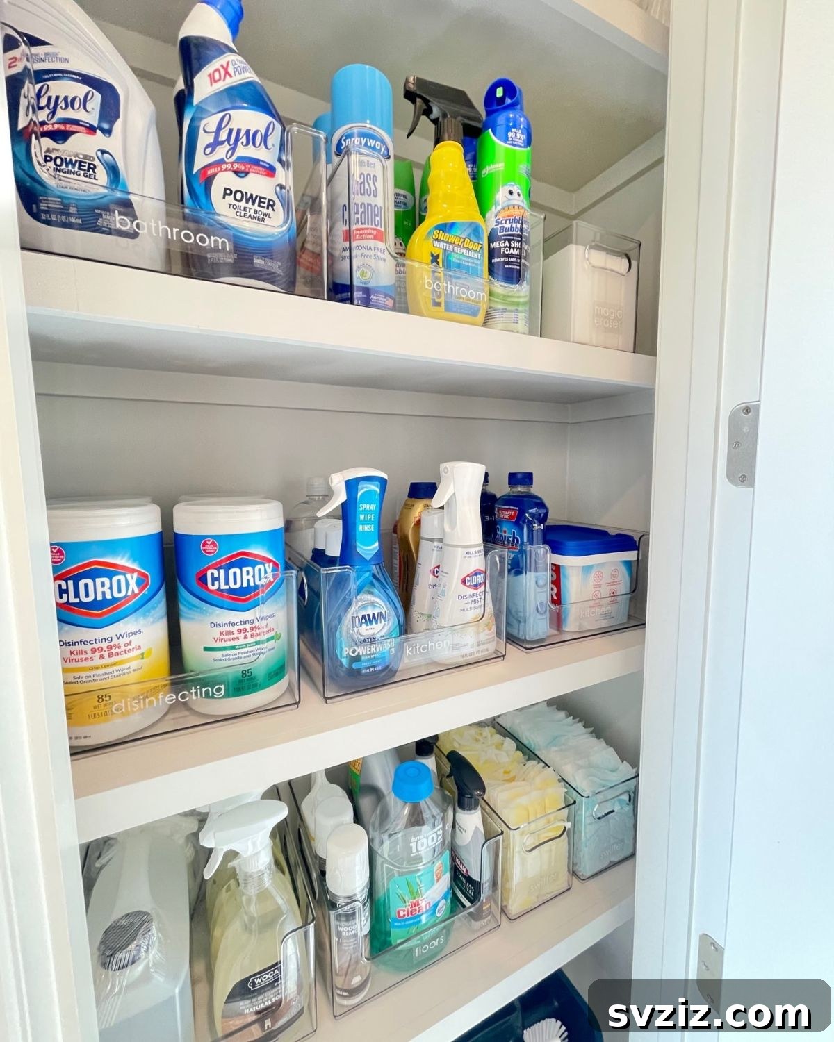 31 Genius Organizing Hacks to Declutter Your Life 16 Labelled Bins for Cleaning Products