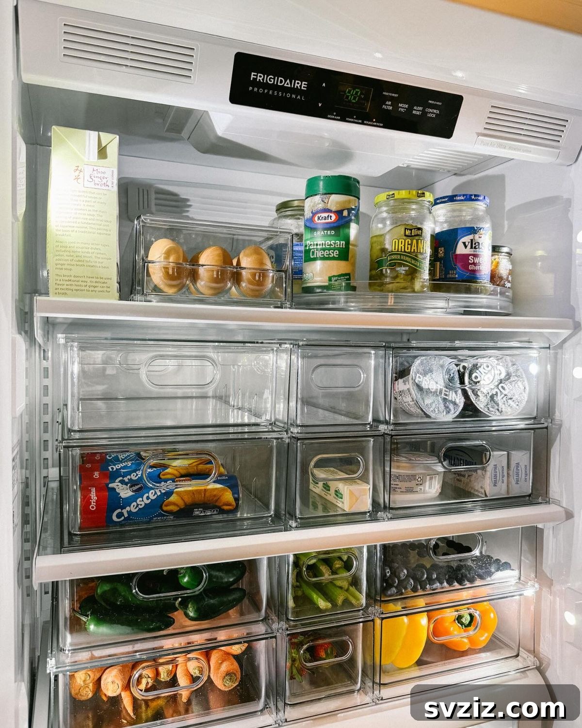31 Genius Organizing Hacks to Declutter Your Life 3 Clear produce bins for fridge