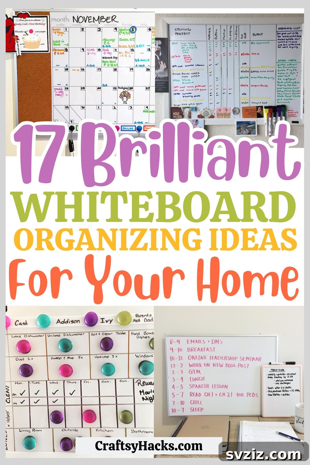 17 Whiteboard Hacks: Genius Organization for Home & Office 2 Whiteboard Organizing Ideas