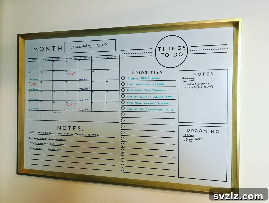 17 Whiteboard Hacks: Genius Organization for Home & Office 7 Monthly Calendar with To-Do List