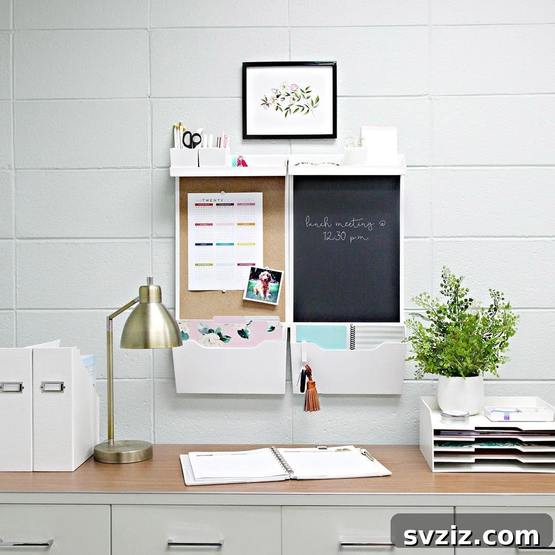 17 Genius School Office Organization Hacks 9 Wall-mounted organization system with multiple pockets for daily papers and supplies.