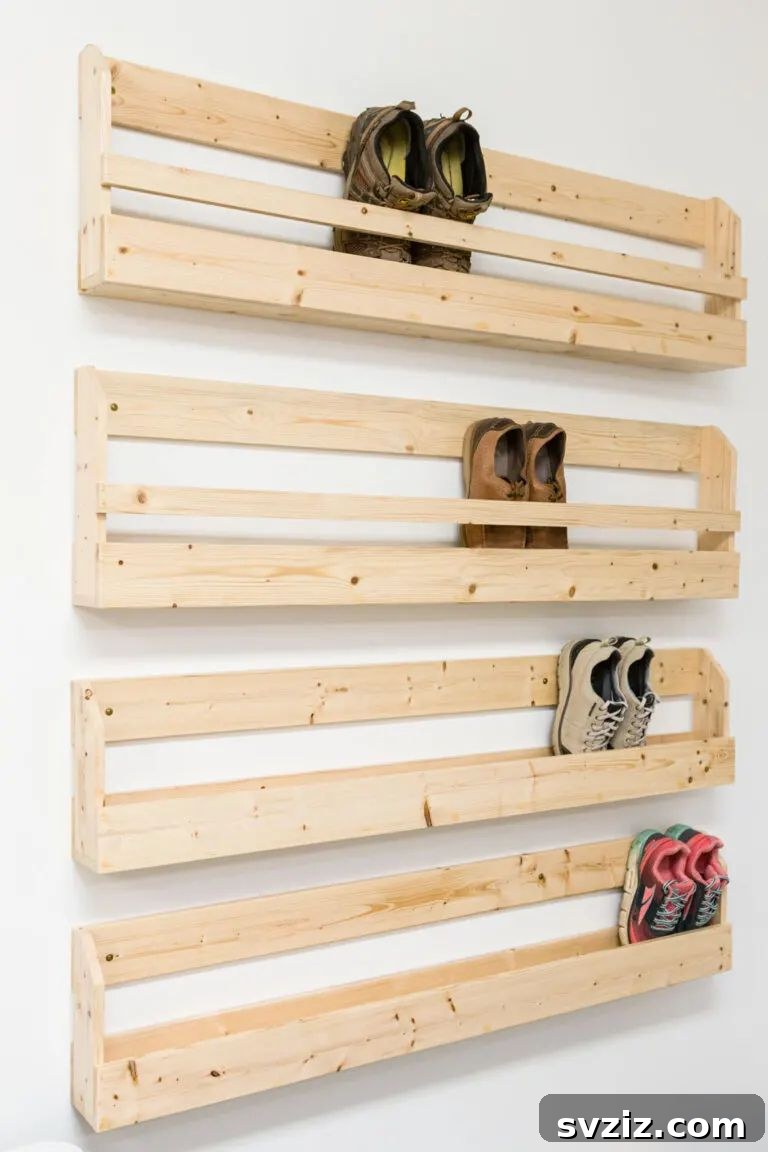 wall mounted shoe rack