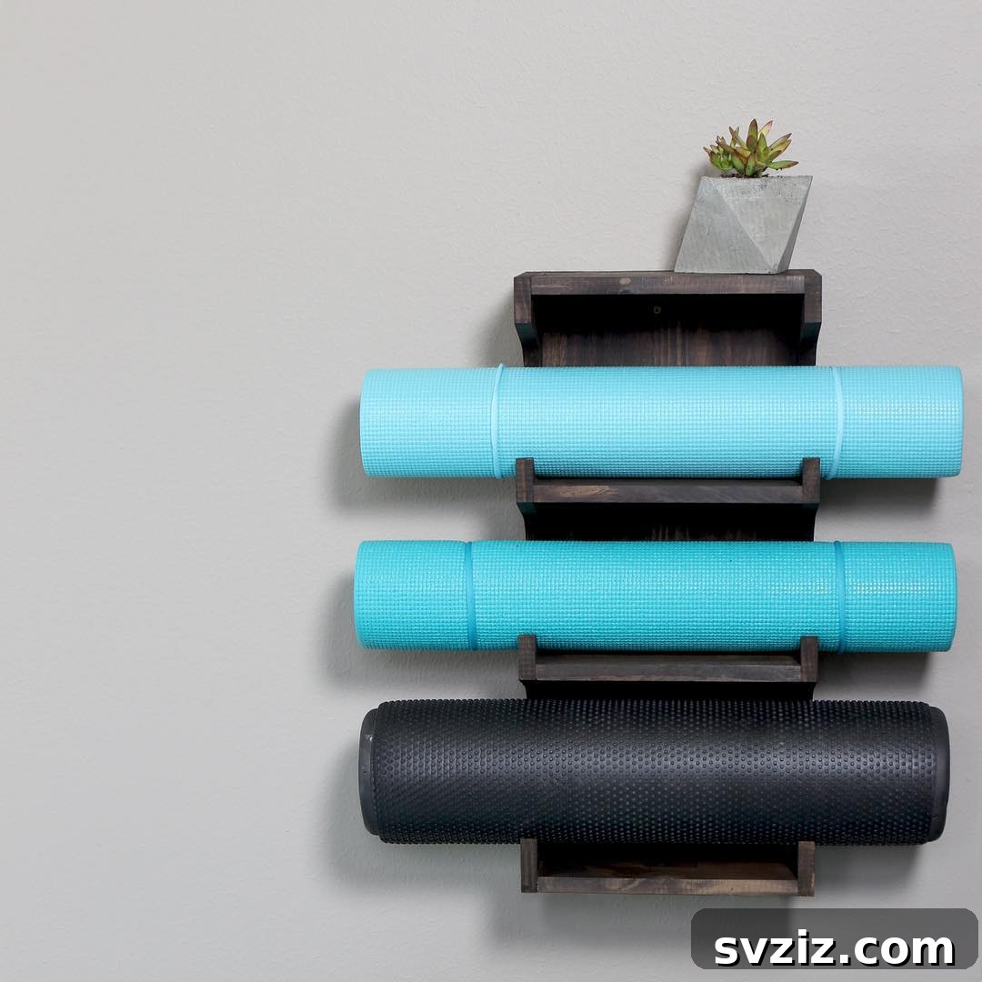 21 Genius Solutions for Home Gym Organization 11 yoga mat racks