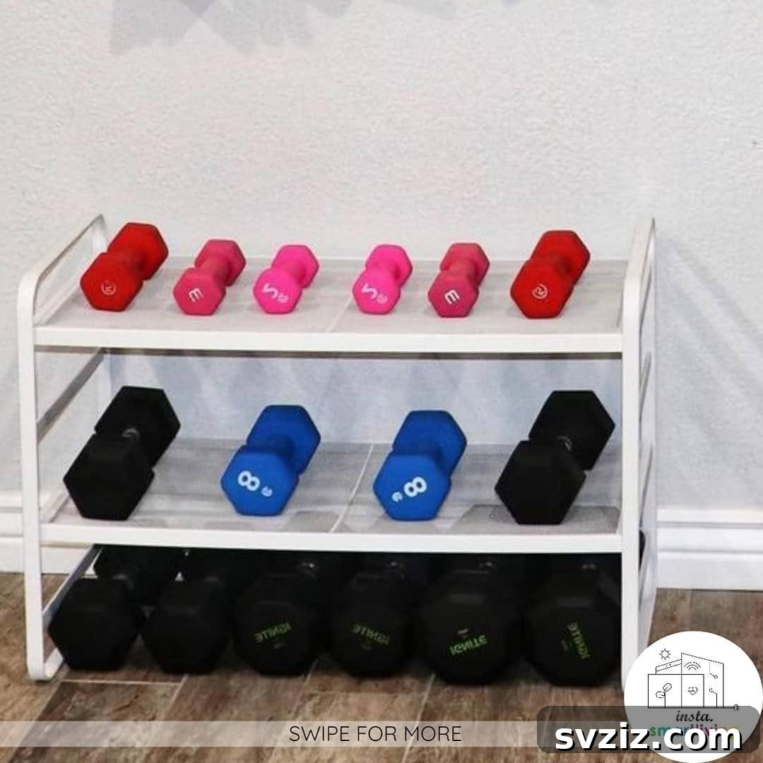 21 Genius Solutions for Home Gym Organization 18 hooks and racks