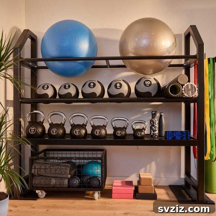 21 Genius Solutions for Home Gym Organization 21 gym rack unit