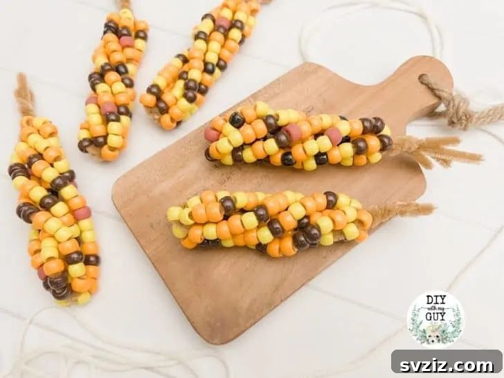 DIY Beaded Indian Corn Craft
