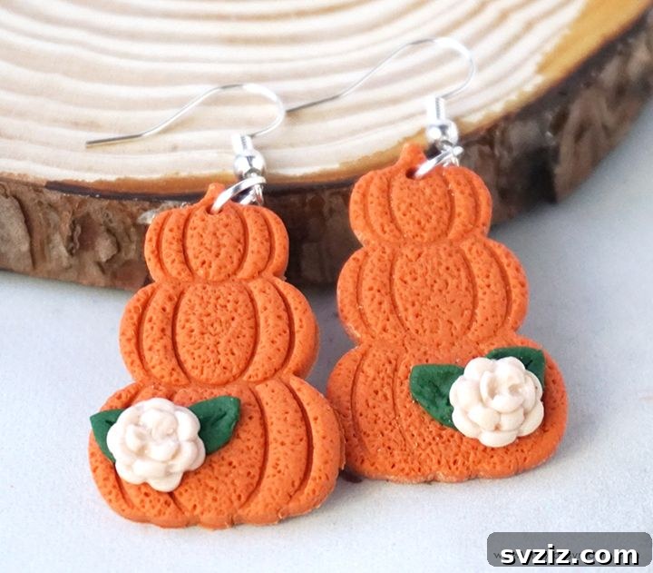 Polymer Clay Pumpkin Stack Earrings