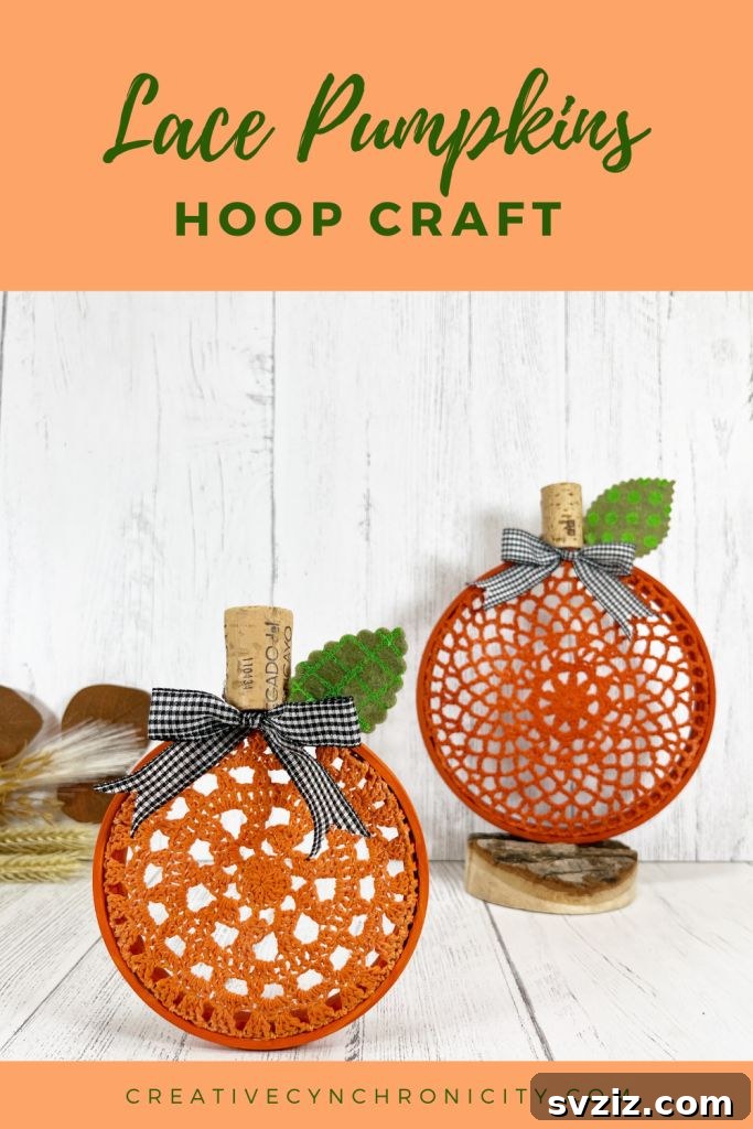  Lace Pumpkins Hoop Craft